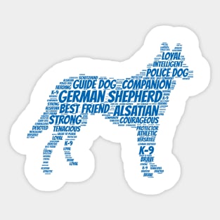 German Shepherd Word Art Design Sticker